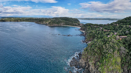 Aerial View of the Peninsula Pagayo with the Four Seasons and Exclusive Resorts in Costa Rica