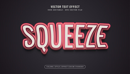 White and red text style with squeezed effect