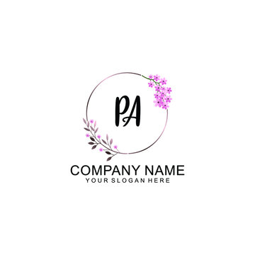 Initial PA Handwriting, Wedding Monogram Logo Design, Modern Minimalistic and Floral templates for Invitation cards
