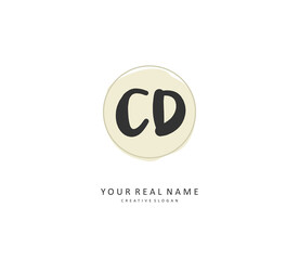 CD Initial letter handwriting and signature logo. A concept handwriting initial logo with template element.