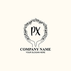 Initial PX Handwriting, Wedding Monogram Logo Design, Modern Minimalistic and Floral templates for Invitation cards