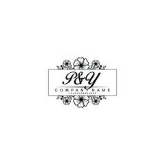 Initial PY Handwriting, Wedding Monogram Logo Design, Modern Minimalistic and Floral templates for Invitation cards