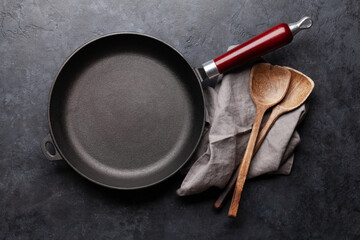 Frying pan and utensils