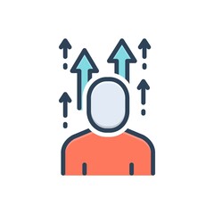 Color illustration icon for evolve