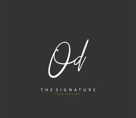 OD Initial letter handwriting and signature logo. A concept handwriting initial logo with template element. - obrazy, fototapety, plakaty