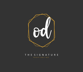 Obraz premium OD Initial letter handwriting and signature logo. A concept handwriting initial logo with template element.