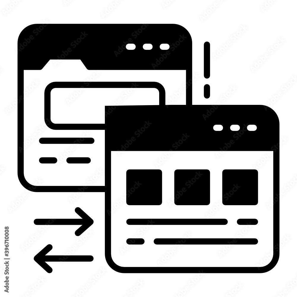 Poster server redirect vector glyph icon design, cloud computing and internet hosting services symbol on wh