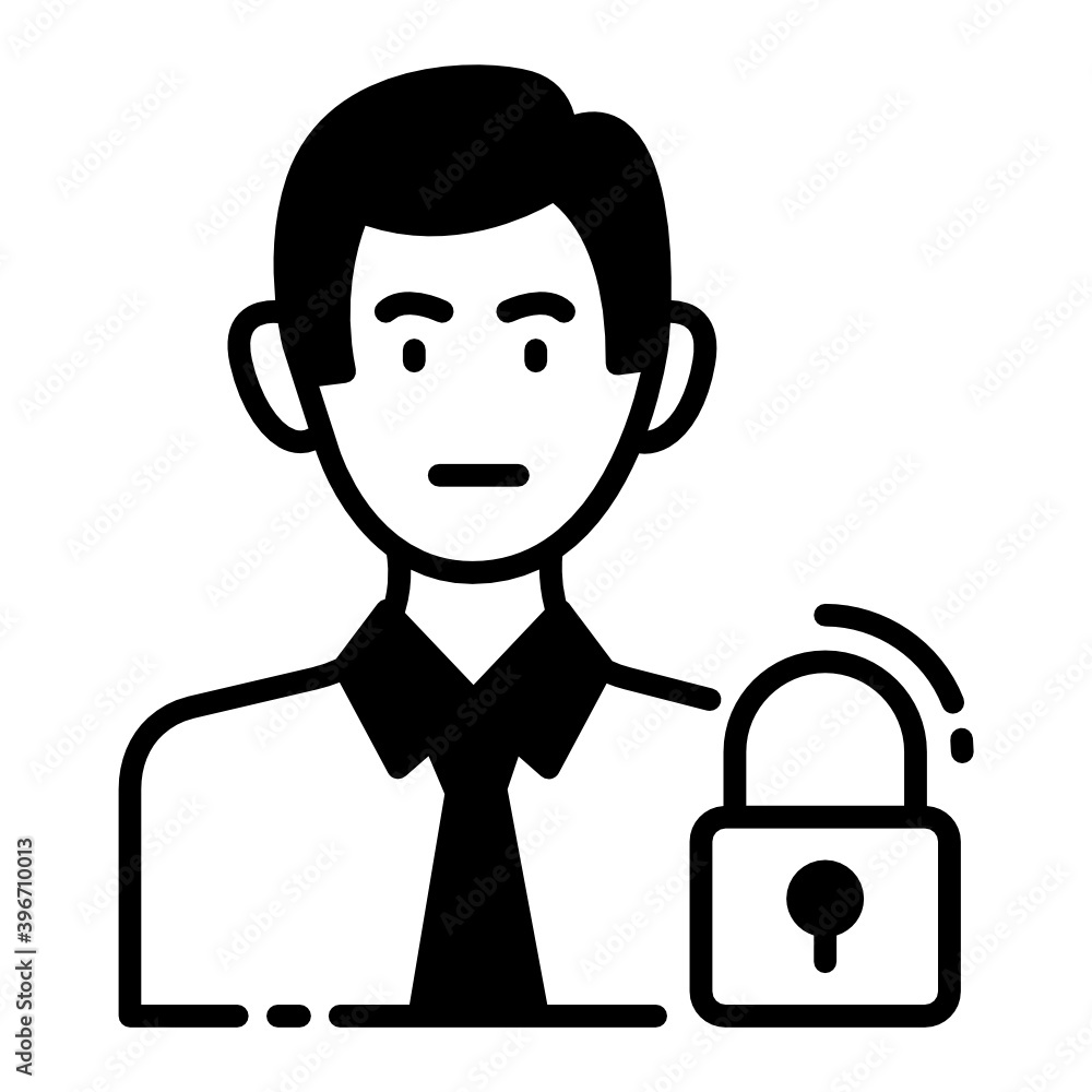 Aufkleber independent cyber security consultant concept vector glyph icon design, cloud computing and web host