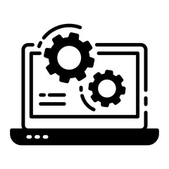 Server customization and configuration concept, Host Management Vector Glyph Icon Design, Cloud computing and Web hosting services Symbol on White background 