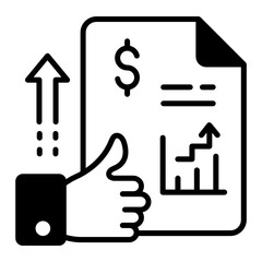 High Click through rate Concept, Financial Growth with Small Graph Vector Glyph Icon Design, SEO and Digital Marketing Symbol on White background, Increasing CTR Sign 