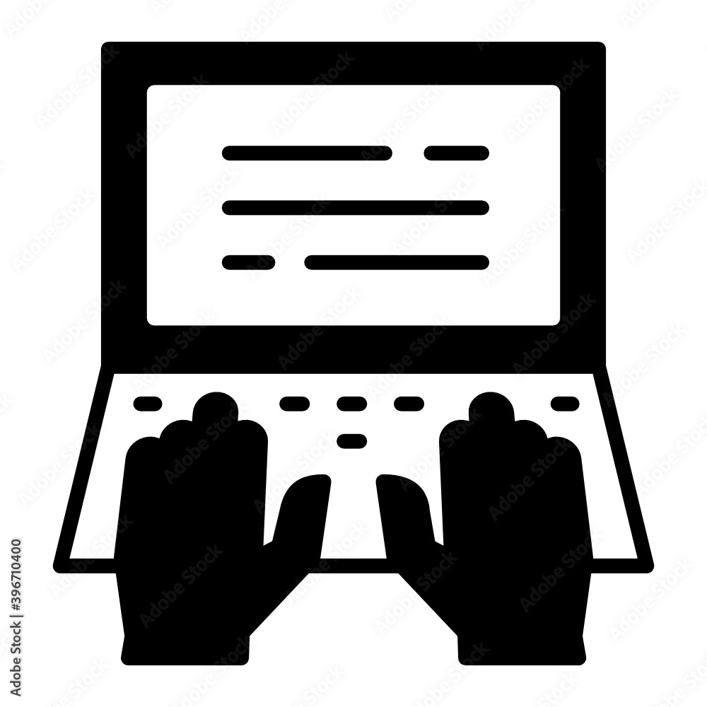 Aufkleber tech support forum concept, typing speed test vector glyph icon design, cloud computing and internet