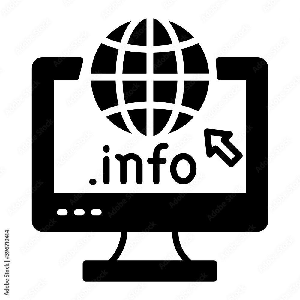 Poster dot info generic top level domain concept, gtld vector glyph icon design, domain for information web