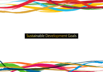 SDGsイメージの17色のアブストラクトフレーム