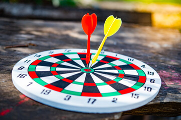 darts on target