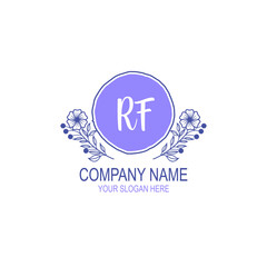Initial RF Handwriting, Wedding Monogram Logo Design, Modern Minimalistic and Floral templates for Invitation cards