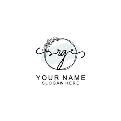 Initial RG Handwriting, Wedding Monogram Logo Design, Modern Minimalistic and Floral templates for Invitation cards