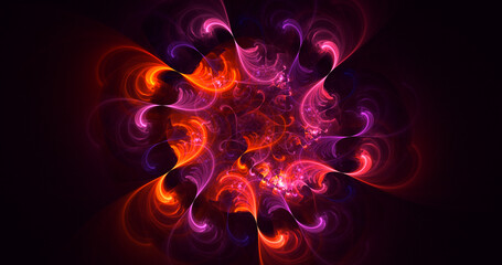 3D rendering abstract colorful fractal light background