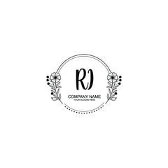 Initial RI Handwriting, Wedding Monogram Logo Design, Modern Minimalistic and Floral templates for Invitation cards