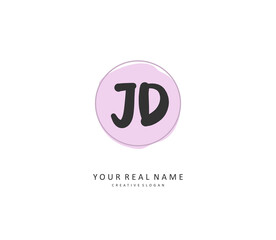 JD Initial letter handwriting and signature logo. A concept handwriting initial logo with template element.
