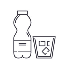 Minral water icon, linear isolated illustration, thin line vector, web design sign, outline concept symbol with editable stroke on white background.