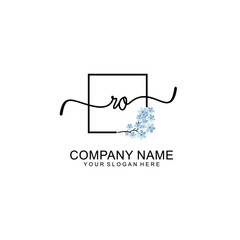Initial RO Handwriting, Wedding Monogram Logo Design, Modern Minimalistic and Floral templates for Invitation cards