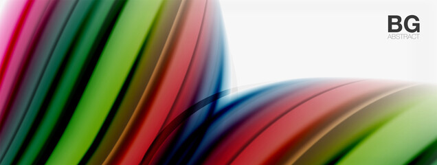 Abstract Background. Smooth flowing lines, blurred waves, rainbow color style stripes. Vector illustrations for covers, banners, flyers and posters and other