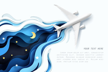 White airplane top view mockup for travel business promote © TAW4