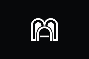 AM logo letter design on luxury background. MA logo monogram initials letter concept. AM icon logo design. MA elegant and Professional letter icon design on black background. AM MA