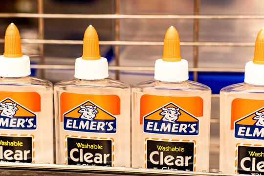 Sydney, Australia 2019-12-26 Elmers clar glue suitable for slime making on the shelf at the shop