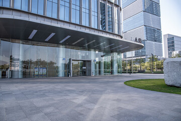 Empty Mirror of CBD Building in Pazhou, Guangzhou, China