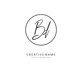 BD Initial letter handwriting and signature logo. A concept handwriting initial logo with template element.