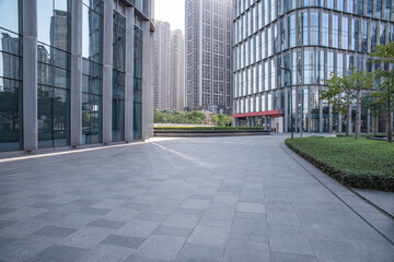 Empty Mirror of CBD Building in Pazhou, Guangzhou, China