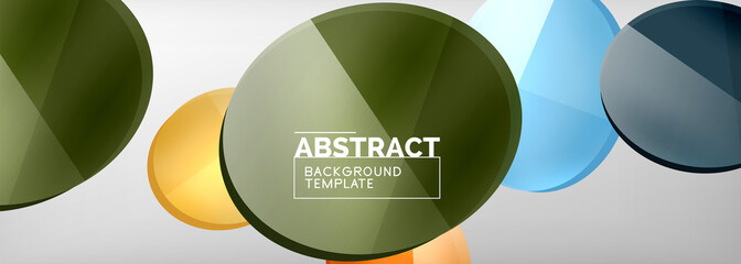 Abstract glossy round shapes vector background. Vector futuristic illustration for covers, banners, flyers and posters and other