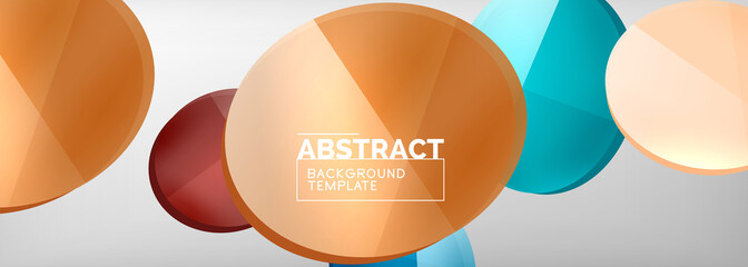 Abstract glossy round shapes vector background. Vector futuristic illustration for covers, banners, flyers and posters and other