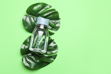 Bottle of water on color background