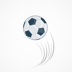 Obraz premium Flying soccer ball icon. Isolated on white background.