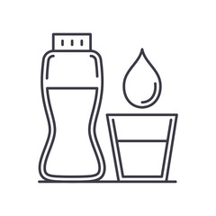 Milk bottle icon, linear isolated illustration, thin line vector, web design sign, outline concept symbol with editable stroke on white background.