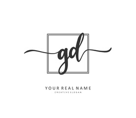 GD Initial letter handwriting and signature logo. A concept handwriting initial logo with template element.