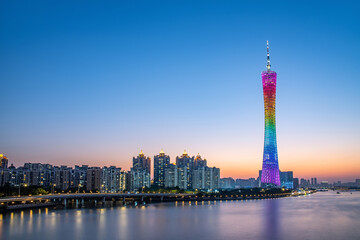 Guangzhou city night view, China