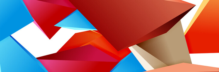 Triangle mosaic abstract background, 3d triangular low poly shapes. Geometric vector illustration for covers, banners, flyers and posters and other