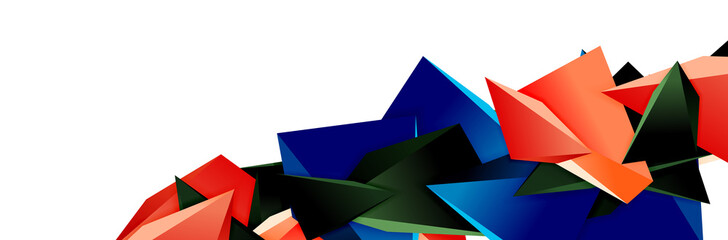 Triangle mosaic abstract background, 3d triangular low poly shapes. Geometric vector illustration for covers, banners, flyers and posters and other