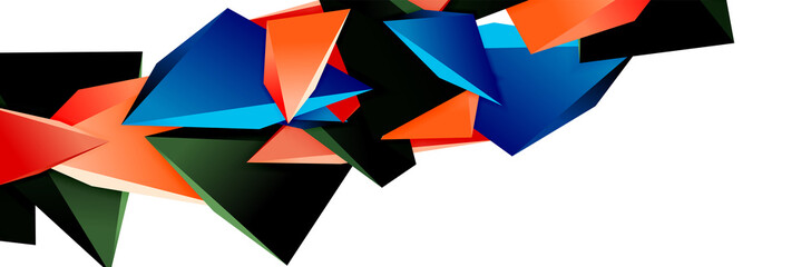 Triangle mosaic abstract background, 3d triangular low poly shapes. Geometric vector illustration for covers, banners, flyers and posters and other