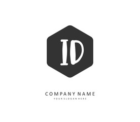 ID Initial letter handwriting and signature logo. A concept handwriting initial logo with template element.