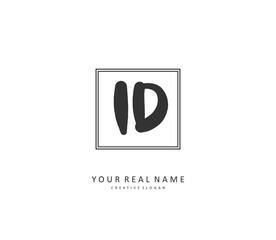 ID Initial letter handwriting and signature logo. A concept handwriting initial logo with template element.