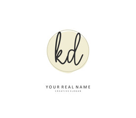 KD Initial letter handwriting and signature logo. A concept handwriting initial logo with template element.