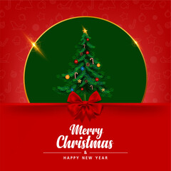 Greeting card, Merry christmas and happy new year invitation card. vector and illustration.