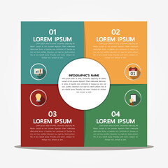 Fototapeta premium Four options infographic template for smart business presentation
