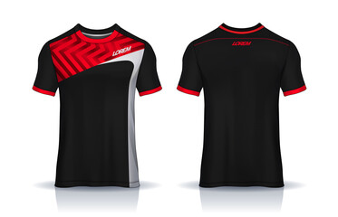 t-shirt sport design template, Soccer jersey mockup for football club. uniform front and back view.