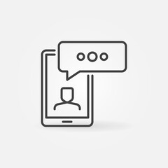 Video Call on Smart Phone outline vector concept icon or design element