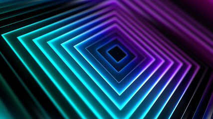 Abstract neon background of squares